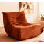 Chaise d'appoint luxueuse luxueuse en microfibre orange capitonnée-1176898617