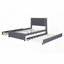 Lit plateforme double avec 2 tiroirs et 1 lit gigogne simple, sans sommier tapissier, robuste et robuste Durable