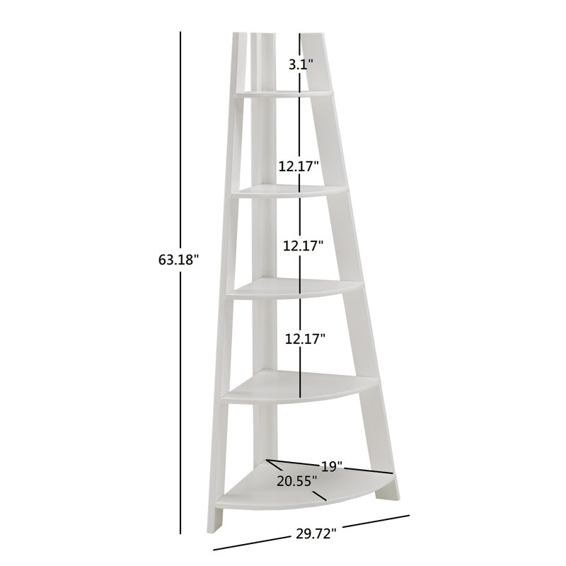 Fossum Corner Bookcase, White