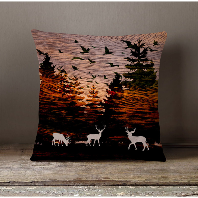 Throw Pillow With Insert, 16"H x 16"W, Brown/Orange 1