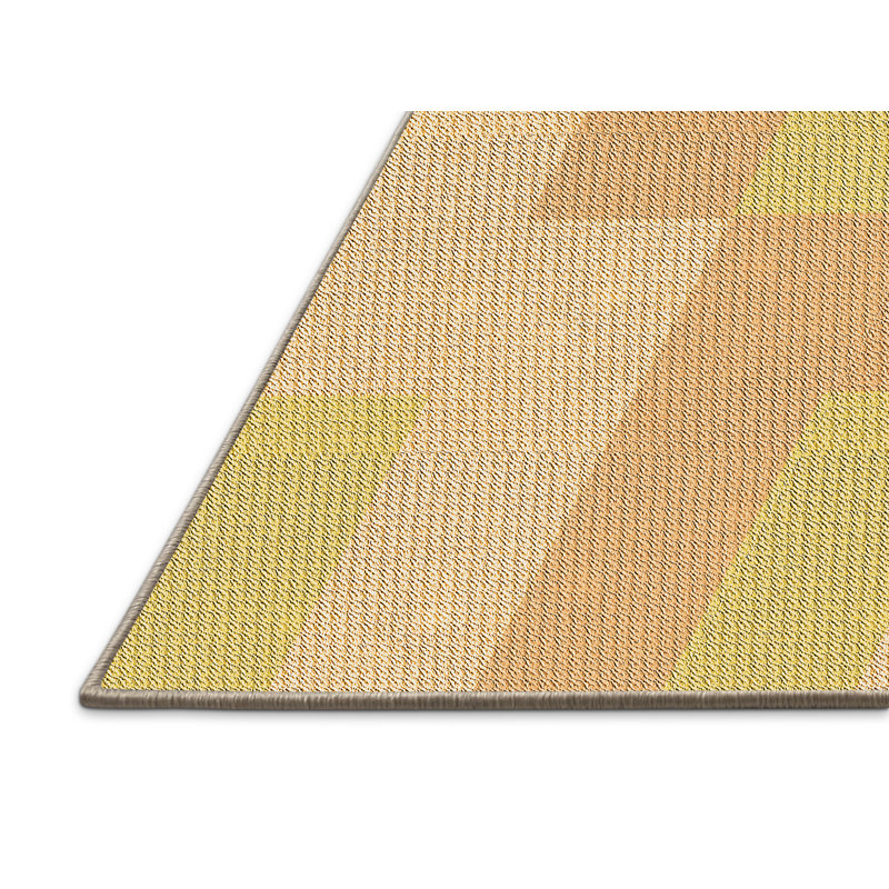Tapis géométrique en laine orange, Rectangle 3 pi x 5 pi