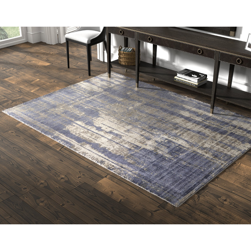 Billy-James Hand Loomed Viscose Geometric Indoor Rug, Rectangle 5' x 7'