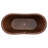 67" Hammered Copper Double Slipper Bathtub with Overflow Holes