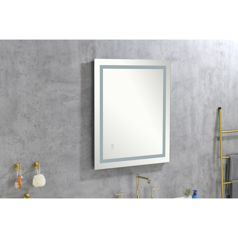 LED Lighted Bathroom Wall Mounted Mirror With High Lumen