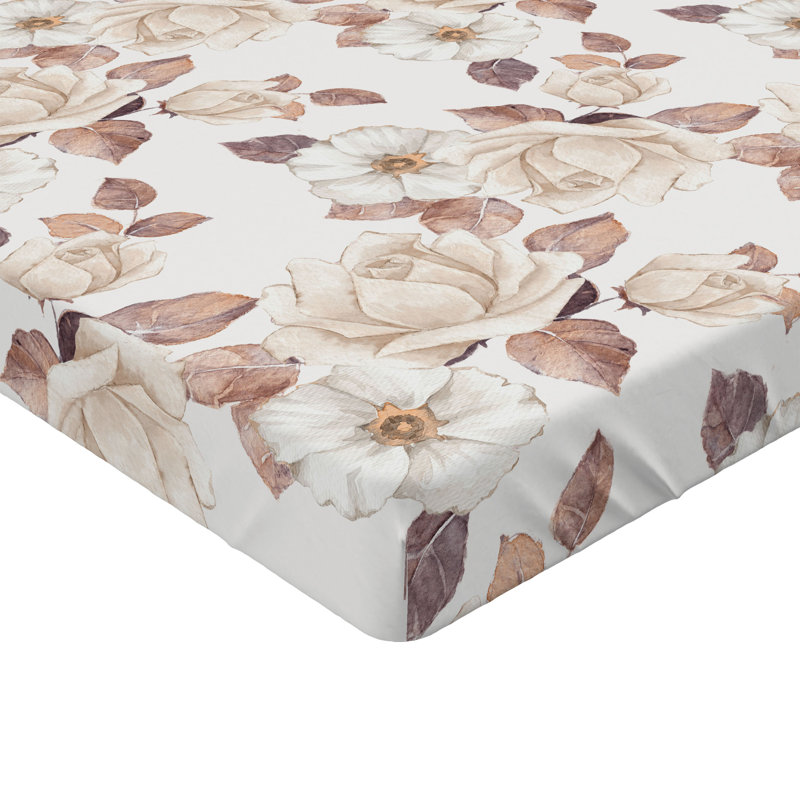 Drap-housse Ambesonne, Drap-housse de taille très grand, Champagne, pêche pâle / floral