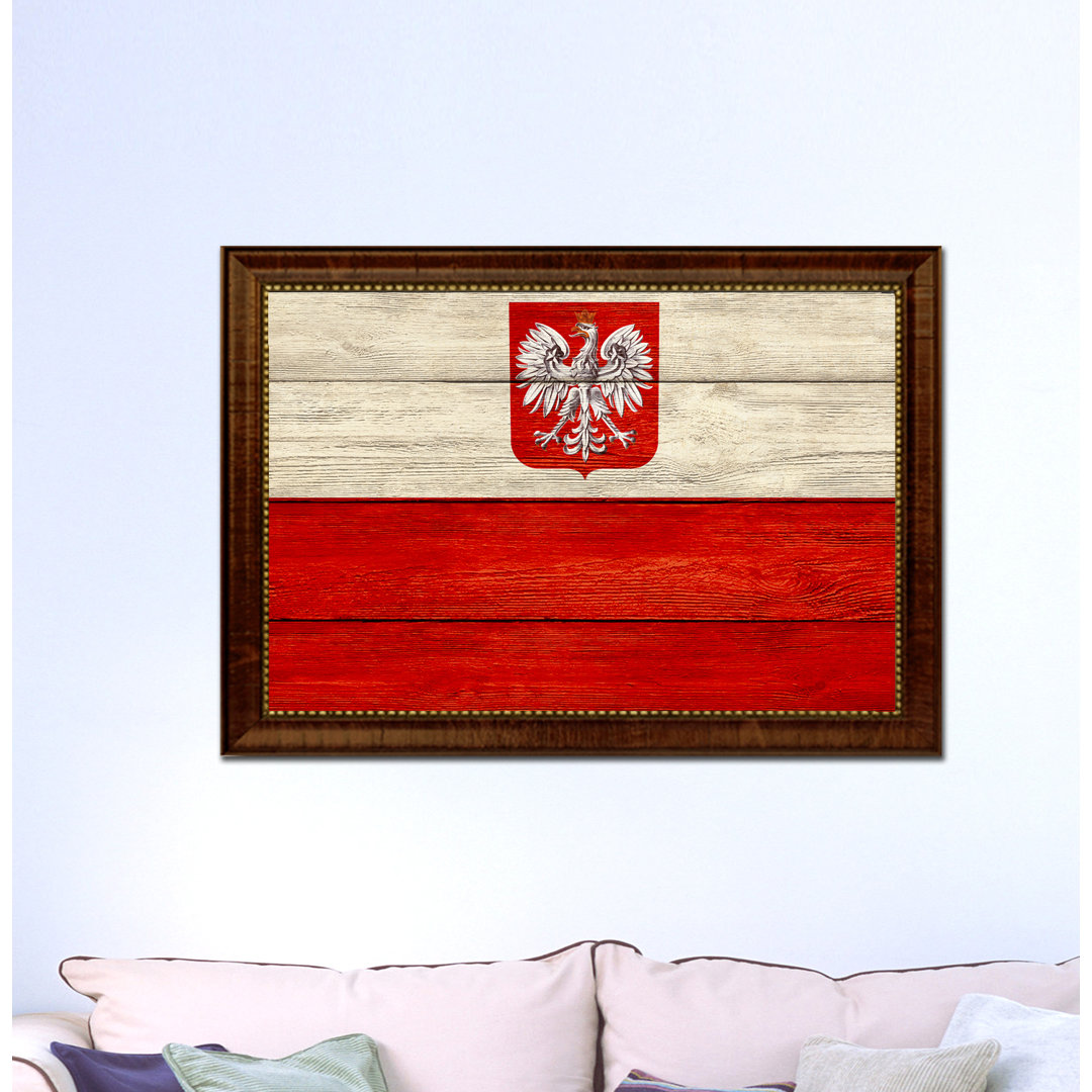" Poland Country Flag " Painting Print Spot Color Art Frame 