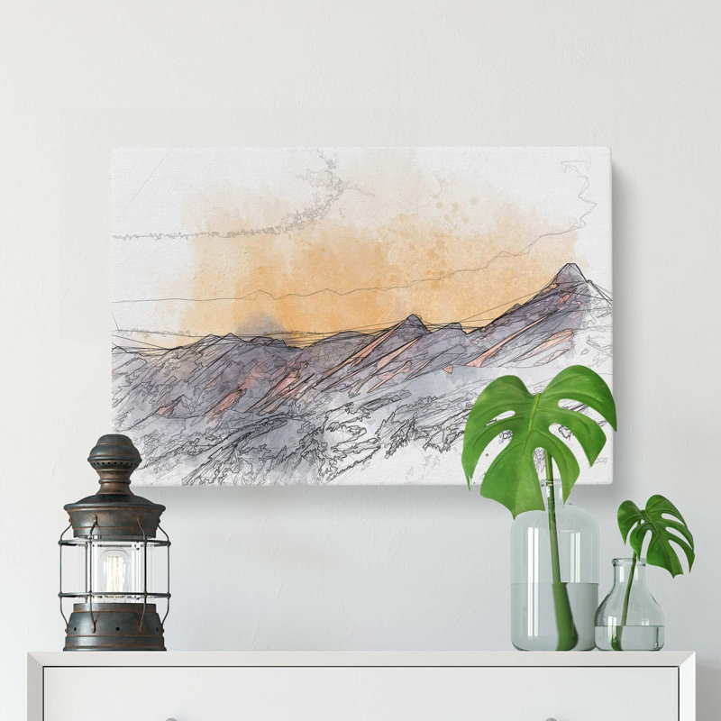 Mountain Colours in Abstract - Wrapped Canvas, 60cm H x 91cm W x 3cm D