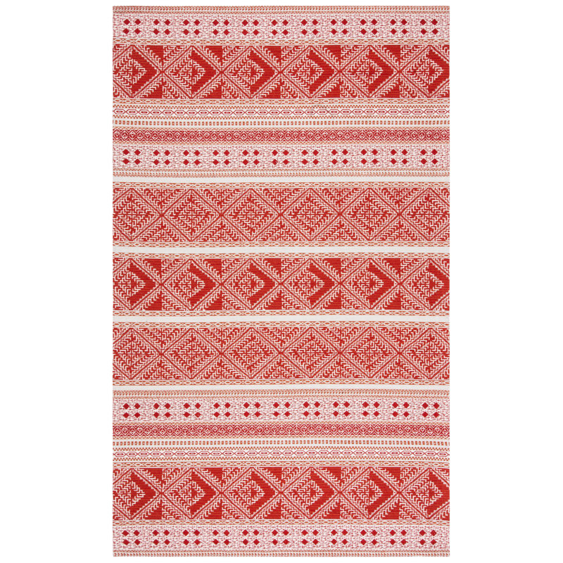 Rustic Charm Rust 8' x 10' Reversible Flat Woven Rug