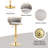 Ginko Modern Swivel Bar Stool with Backrest, Adjustable Height Kitchen Island Stool with Upholstered Seat and Footrest,-93498215-90489190