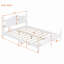 Structure de lit plateforme en bois, lit plateforme de style rétro avec support en lattes de bois-1482948772