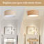 Kayro 15.7 in. 3-Light Fabric Indoor Flush Mount Ceiling Light