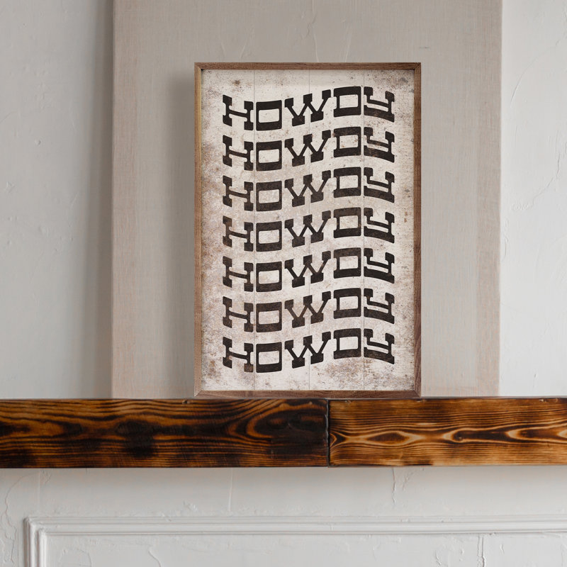 Howdy Repeat White, 16" W x 24" H, Tan