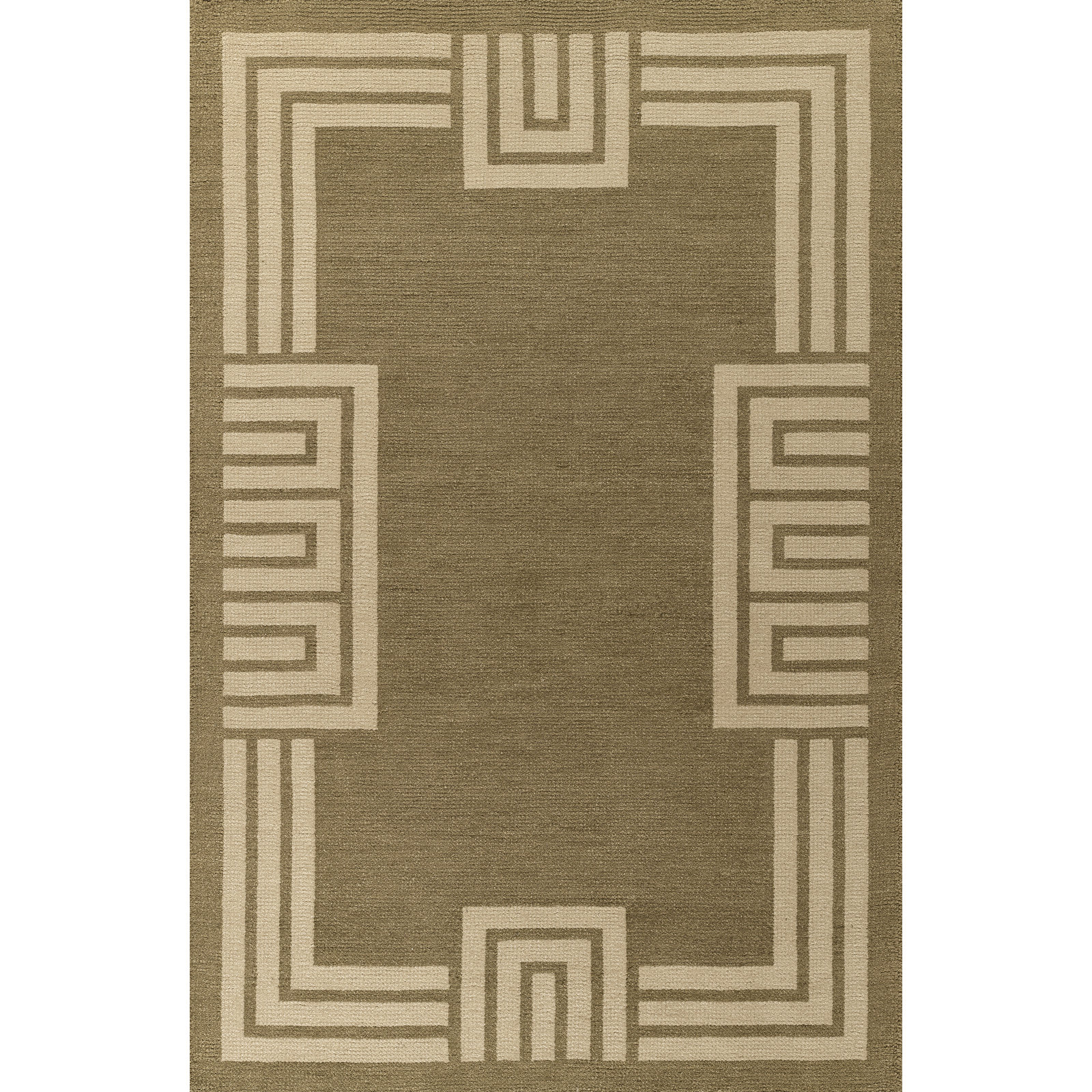 Theresa Green Hand-Woven Geometric Wool Rug, 3'6" X 5'6"