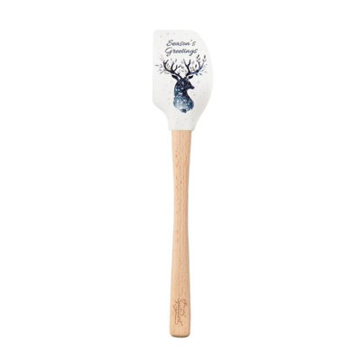 Tovolo Spatulart Season's Greetings Silicone Spatula with Wood Handle