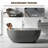 59" Matte Gray Freestanding Solid Surface Bathtub-124971908
