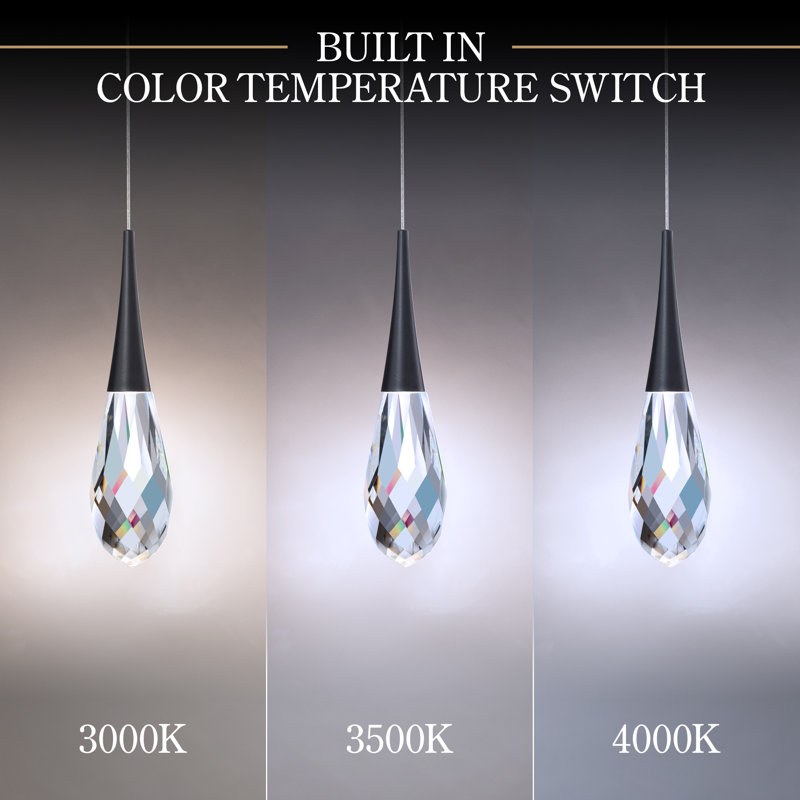 Hibiscus 23 Light Crystal LED Multi-Light Pendant, Black, 23