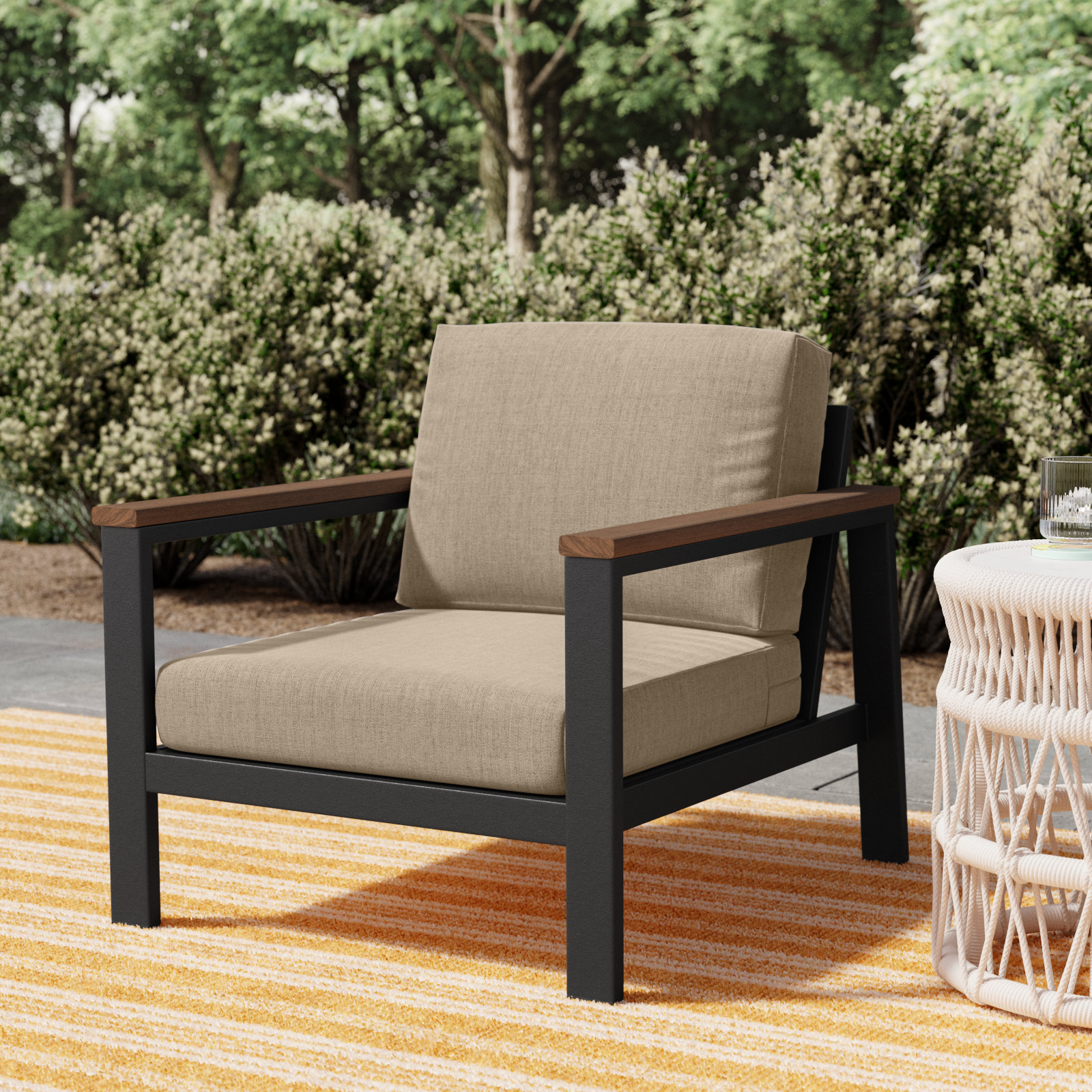 Townsend Sunbrella® Patio Lounge Chair, Sunbrella® Canvas Fern, No, None