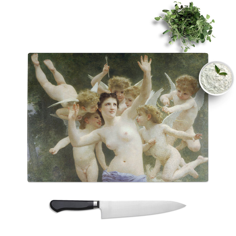 The Invitation by William Adolphe Bouguereau Chopping Board, 20cm W x 28.5cm L
