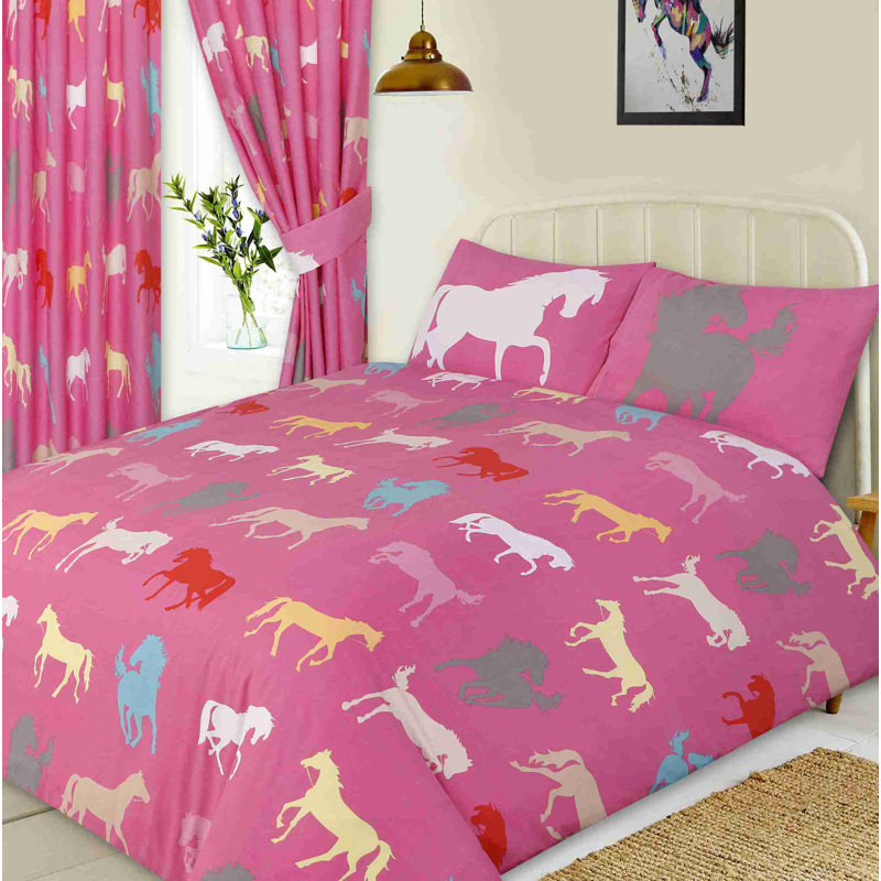 Devos 132 TC Duvet Cover Set, Pink, Double Duvet Cover + 2 Standard Pillowcases