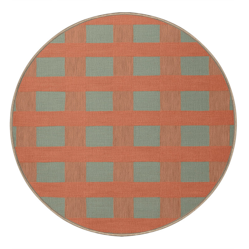 Tapis rose lavable à la machine, Rond 6 pi