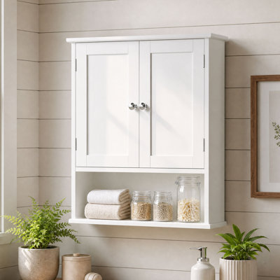 Highland Wall Mounted Bathroom Cabinet with Door and Adjustable Shelves