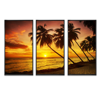 Barbados Island Evening Seashore " Barbados Island Evening Seashore " 3 - Pieces