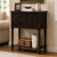 Console étroite avec 3 tiroirs de rangement et une tablette inférieure, table d'appoint mince pour salon et entrée