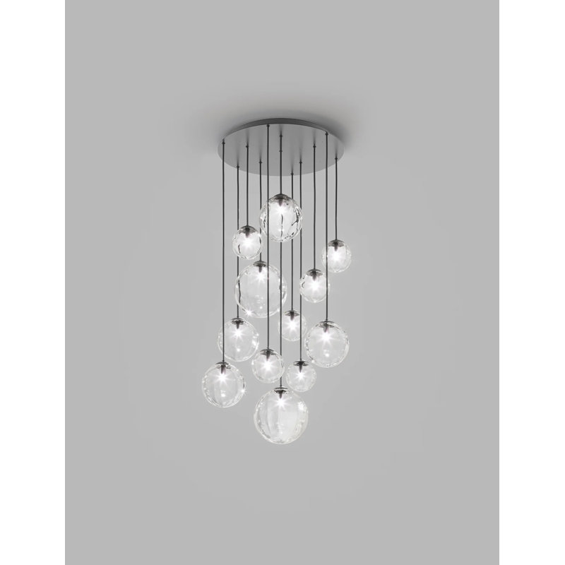 Puppet 12 - Light Pendant, Crystal Transparent, Matte Black