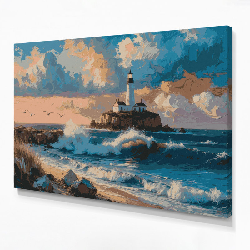 «Coastal Coastal Living Plus», art mural sur toile bleue, H 20 po x l 24 po
