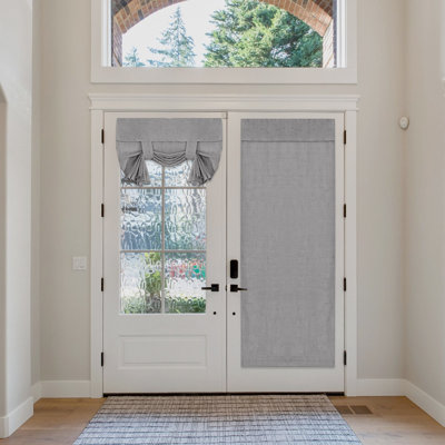 Linen Blended Door Curtain - Semi Sheer French Door Curtain Light Filtering Tricia Window Door Curtain for Patio Door Tie Up Shade, 26 x 68 inches, 1 Panel