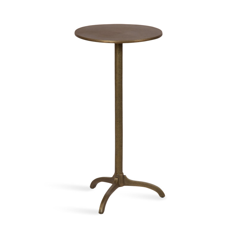 Sand Cast Aluminum Round Side Table, Gold