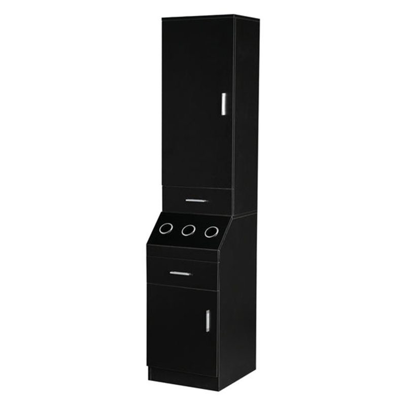Armoire de rangement noire avec 2 tiroirs Barber