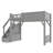 Twin Size Solid Wood Loft Bed with Built-in Wardrobe & Storage, Stairs, Bedside Shelves, Full-Length Guardrails, No Box Spring Needed, Gray-660676938-660676935