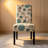 Dining Chair Set Of 2, Beige Fabric, Soft Cushions, Black Rubberwood