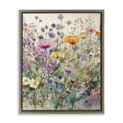 Mixed Wild Flowers  Framed Floater Canvas Wall Art by Ryley