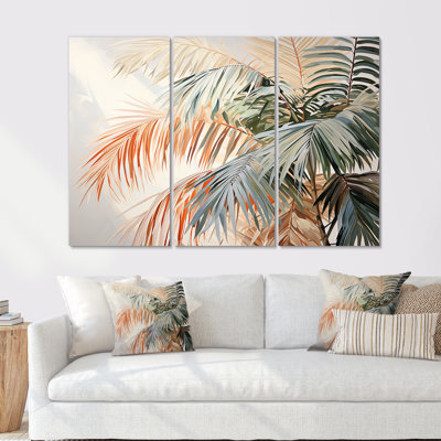Minimalism Tropical Tranquility Palm Trees I - Palms & Palm Trees Wall Art Print Set
