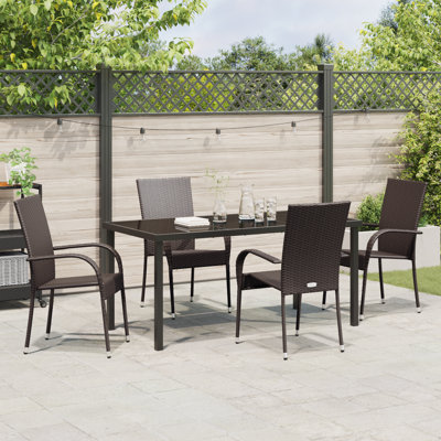Garden Dining Set 5 Pcs PE Rattan