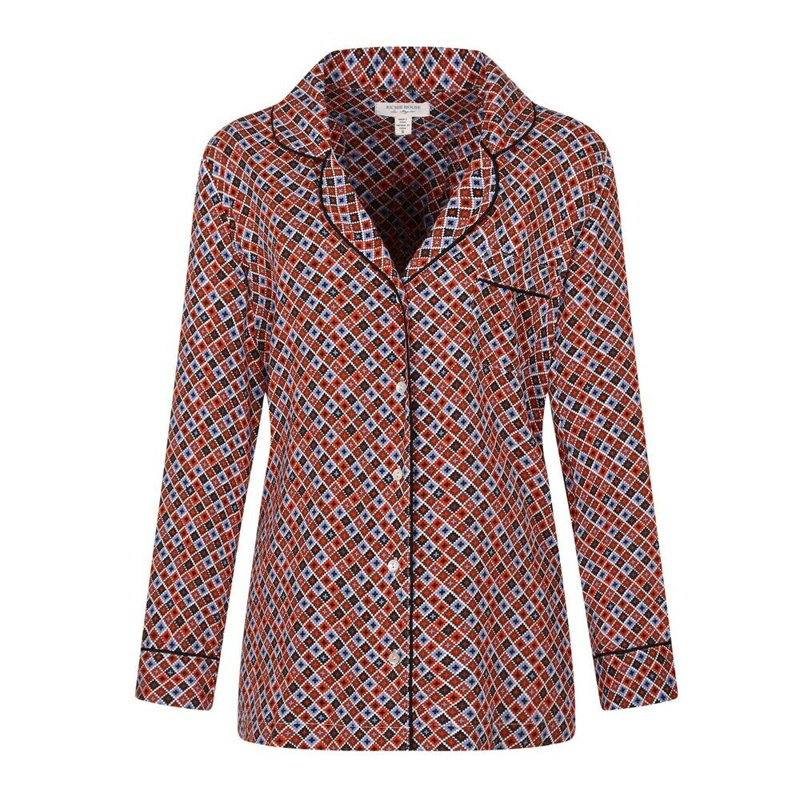 Peignoir fille / femme en coton mélangé avec chevilles et poches, Rouge, S