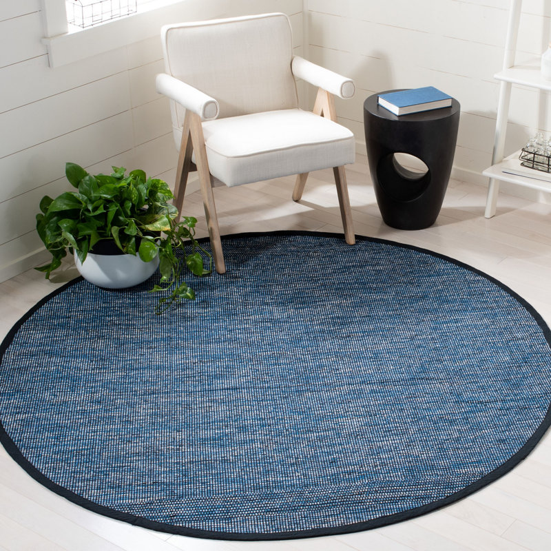 Montauk Hand Woven Cotton Rug, Round 6'