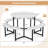 Round Picnic Table Bench Set With 4 Benches Umbrella Hole All Weather Tabletop-1746298347