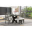 TREXM 5-Piece Rustic Charm Round Dining Set With 3 Upholstered Chairs And Curved Bench For Dining Room, Kitchen And Living Room (Grey)