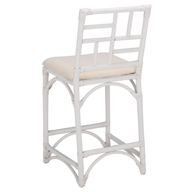 Tabouret de bar avec coussin Christine, White