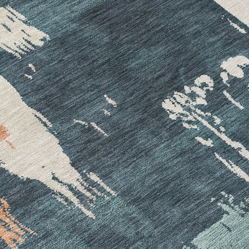 Machine Washable Indoor/Outdoor Chantille ACN2347 Abstract Rug, Rectangle 1'8" x 2'6"