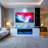Fireplace TV Stand With LED Lights, Modern Entertainment Center For 80" -100" TV, 70" Wood Media TV Console Storage-1329762750