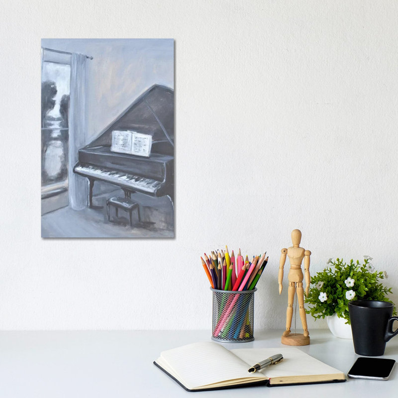 Piano With A View by Allayn Stevens - Wrapped Canvas Painting, 20.32 cm H x 30.48 cm W