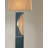 Half Moon Floor Lamp with Nightlight - Dark Brown, Etruscan Gold Linen Shade