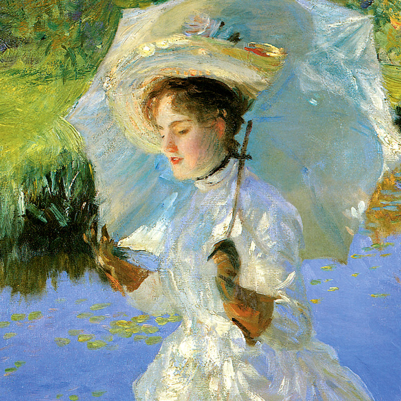 "Morning Walk 1888" par John Singer Sargent, reproduction d'art sur toile encadrée, H 49,25 po x l 37,25 po x P 1,875 po