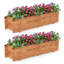 2 lits de jardin surélevés en bois avec trous de drainage, doublure pour plante à fleurs-1064049162