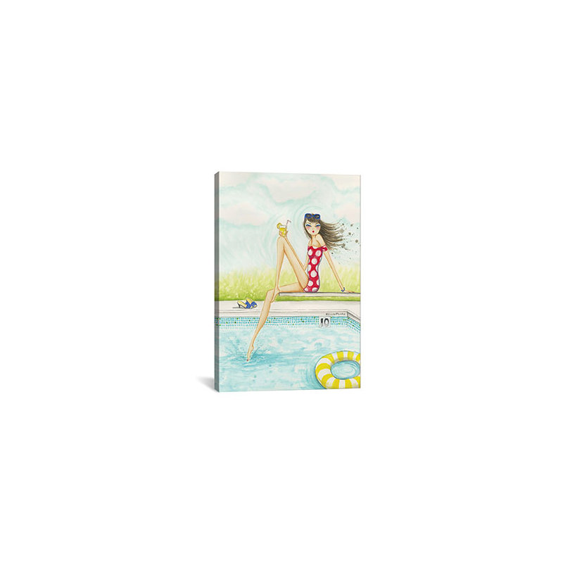 « cour pool #2 », reproduction d’art sur toile, H 60 po x l 40po x P 1,5 po
