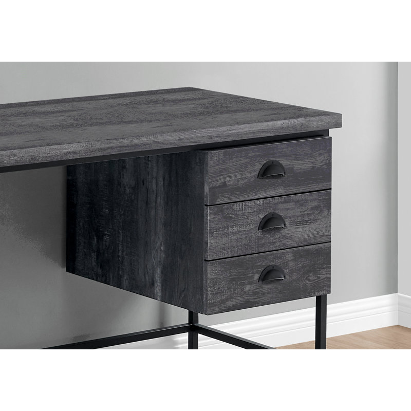 Bureau d'ordinateur, bureau personnel, ordinateur portable, tiroirs de rangement, L 55 po, travail, stratifié, métal, contemporain, moderne